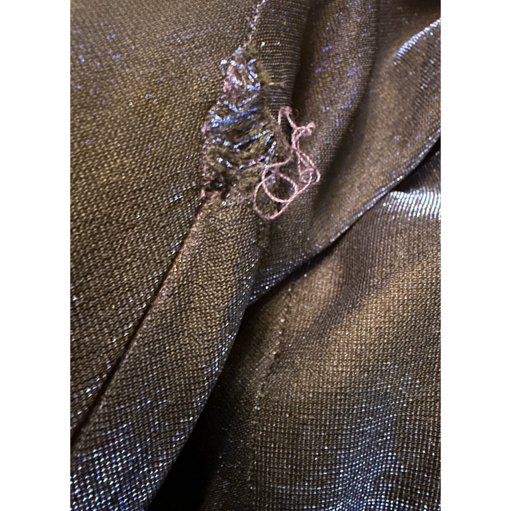 Cache Betsy Adam 6 Navy Blue Metallic Sparkly Sequin Maxi Gown Formal Evening S - Picture 9 of 10